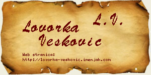 Lovorka Vesković vizit kartica